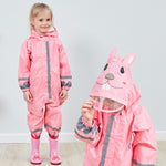Capa de Chuva Infantil de Uma Peça para Rapazes e Raparigas Poncho Leve com Capuz, S, L, M