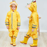 Capa de Chuva Infantil de Uma Peça para Rapazes e Raparigas Poncho Leve com Capuz, S, L, M