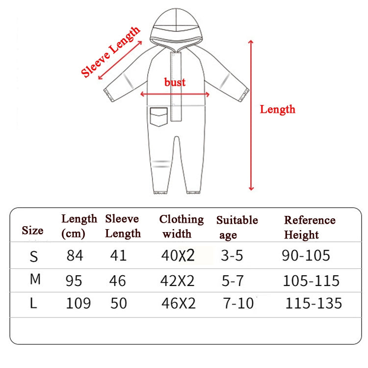Capa de Chuva Infantil de Uma Peça para Rapazes e Raparigas Poncho Leve com Capuz, S, L, M