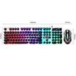 Teclado com rato com fios USB LIMEIDE GTX300, 104 teclas, teclas redondas retro, comprimento do cabo: 1,4 m, teclado punk simples branco, teclado punk simples preto, conjunto punk branco, conjunto punk preto