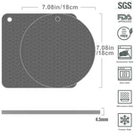 Suporte de panela de silicone geométrico para cozinha, almofada isolante térmica redonda (preto), quadrada (cinzento), redonda (cinzento), quadrada (preto), redonda (preto)