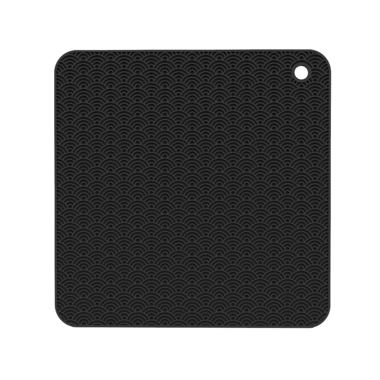 Suporte de panela de silicone geométrico para cozinha, almofada isolante térmica redonda (preto), quadrada (cinzento), redonda (cinzento), quadrada (preto), redonda (preto)