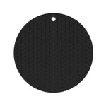 Suporte de panela de silicone geométrico para cozinha, almofada isolante térmica redonda (preto), quadrada (cinzento), redonda (cinzento), quadrada (preto), redonda (preto)