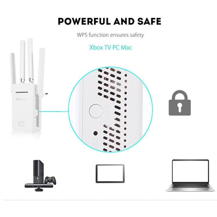 PIX-LINK LV-WR09 Extensor de Alcance WiFi 300Mbps Repetidor Mini Roteador, Ficha US, Ficha EU, Ficha UK, Ficha AU