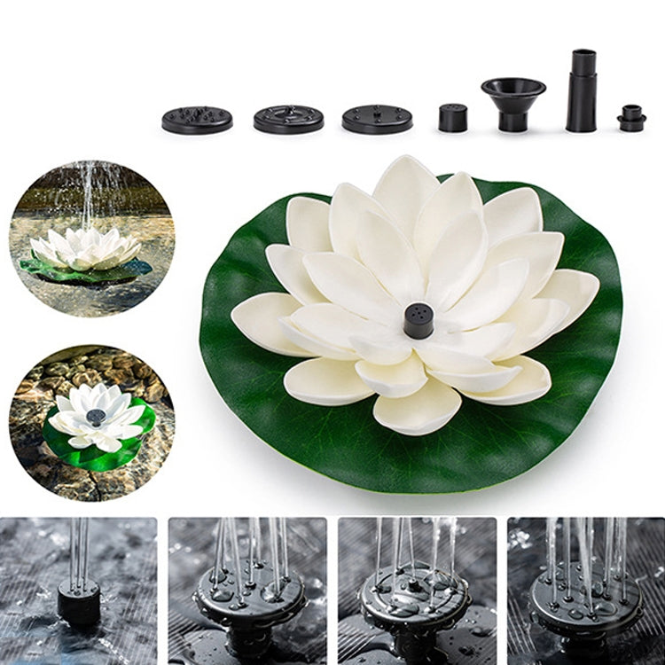 Fonte Solar Flutuante Vista Jardim Piscina Cena de Água, Estilo Flor de Folha de Lótus, Entrega de Cor Aleatória, Fonte Solar Flor de Folha de Lótus