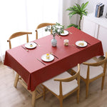 Toalha de Mesa Descartável PVC de Cor Sólida Impermeável, Resistente a Óleo e Escaldões, 140x140cm, 140x180cm, 140x220cm