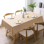 Toalha de Mesa Descartável PVC de Cor Sólida Impermeável, Resistente a Óleo e Escaldões, 140x140cm, 140x180cm, 140x220cm