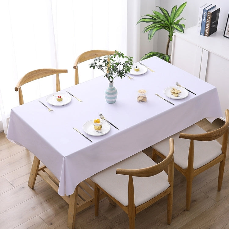 Toalha de Mesa Descartável PVC de Cor Sólida Impermeável, Resistente a Óleo e Escaldões, 140x140cm, 140x180cm, 140x220cm