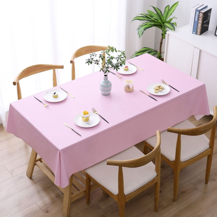 Toalha de Mesa Descartável PVC de Cor Sólida Impermeável, Resistente a Óleo e Escaldões, 140x140cm, 140x180cm, 140x220cm