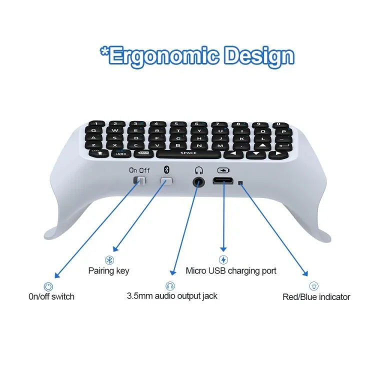 Teclado Bluetooth Sem Fios JYS-P5121 com Teclas de Chat de Voz, Teclado Externo Adequado para PS5, Nota: Sem Pegas, JYS-P5121 (Cinza)