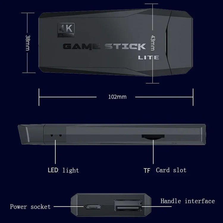 Máquina de Jogos Arcade Mini para TV com HDMI Sem Fios M8 com 2 GamePads, M8 32G (Sem Fios), M8 64G (Sem Fios)
