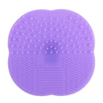 Almofada de Limpeza para Pincéis Cosméticos de Silicone com Ventosa Trevo de Quatro Folhas Entrega de Cor Aleatória