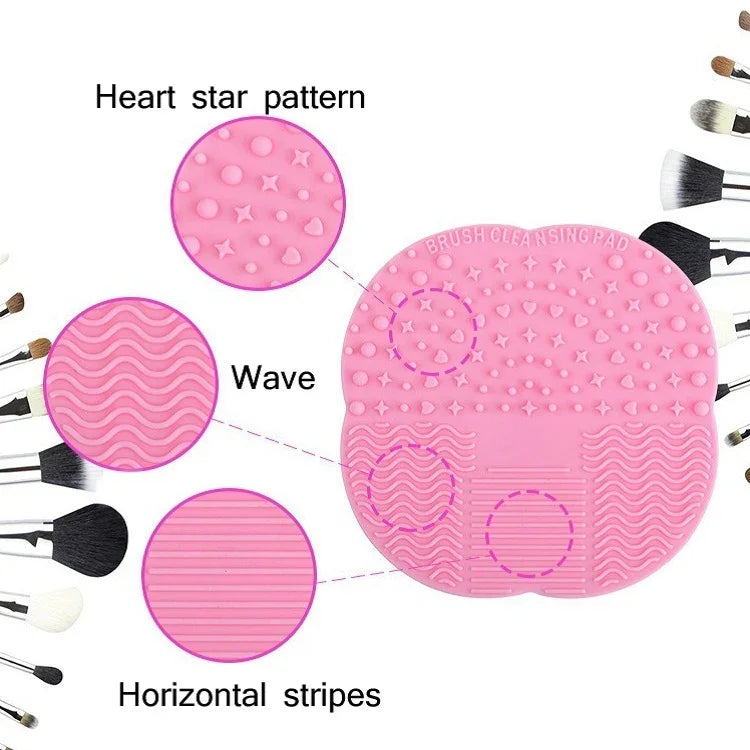 Almofada de Limpeza para Pincéis Cosméticos de Silicone com Ventosa Trevo de Quatro Folhas Entrega de Cor Aleatória