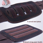 Cinto de Proteção Lombar em Couro com Suporte e Fixação em Placa de Aço, Tamanho:, S (64-70 cm), M (74-84 cm), L (86-94 cm), XL (98-106 cm), XXL (106-120 cm)