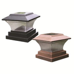 Lâmpada de Coluna Solar Exterior IP44 Impermeável Luz de Cerca de Jardim Lâmpada de Rua Solar, Carcaça Preta + Luz Branca, Carcaça Preta + Luz Quente, Carcaça Bronze Dourado + Luz Branca, Carcaça Bronze Dourado + Luz Quente