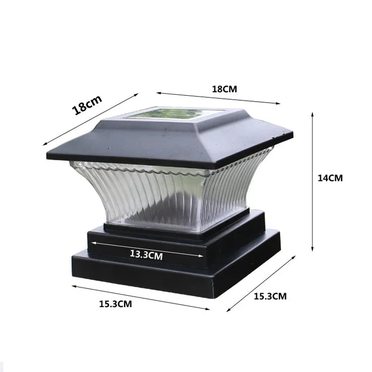 Lâmpada de Coluna Solar Exterior IP44 Impermeável Luz de Cerca de Jardim Lâmpada de Rua Solar, Carcaça Preta + Luz Branca, Carcaça Preta + Luz Quente, Carcaça Bronze Dourado + Luz Branca, Carcaça Bronze Dourado + Luz Quente
