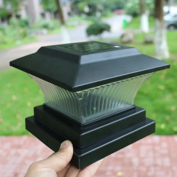 Lâmpada de Coluna Solar Exterior IP44 Impermeável Luz de Cerca de Jardim Lâmpada de Rua Solar, Carcaça Preta + Luz Branca, Carcaça Preta + Luz Quente, Carcaça Bronze Dourado + Luz Branca, Carcaça Bronze Dourado + Luz Quente