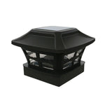 Lâmpada de Coluna Solar Exterior 4 polegadas Luz Branca + Luz Branca Quente Lâmpada de Jardim, Preto, Branco
