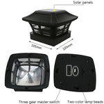 Lâmpada de Coluna Solar Exterior 4 polegadas Luz Branca + Luz Branca Quente Lâmpada de Jardim, Preto, Branco