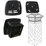 Lâmpada de Coluna Solar Exterior 4 polegadas Luz Branca + Luz Branca Quente Lâmpada de Jardim, Preto, Branco