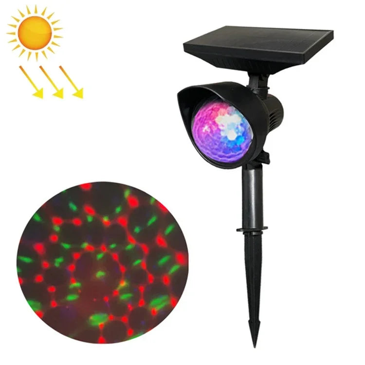 Lâmpada Solar Giratória Colorida Exterior para Jardim Relvado, Atualização RGB Giratória