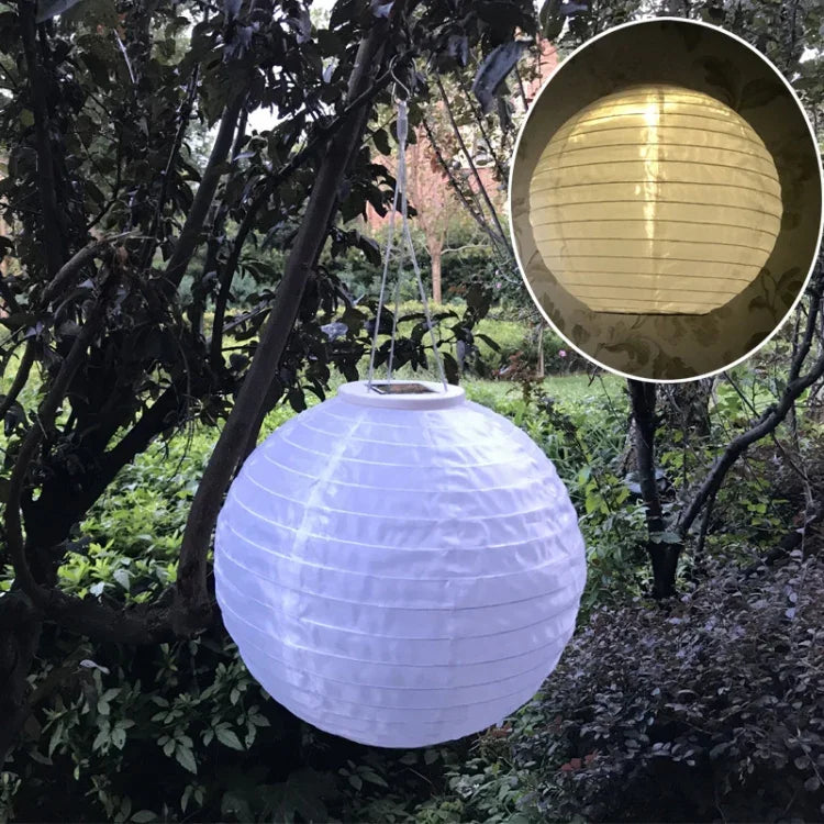 Lanterna Branca Solar Exterior 26LM Lâmpada Suspensa Lanterna para Casamento Festival Celebração Luz Decorativa de Pátio