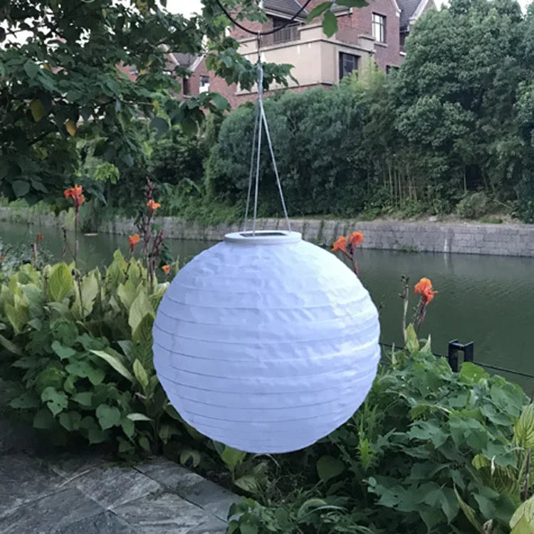 Lanterna Branca Solar Exterior 26LM Lâmpada Suspensa Lanterna para Casamento Festival Celebração Luz Decorativa de Pátio
