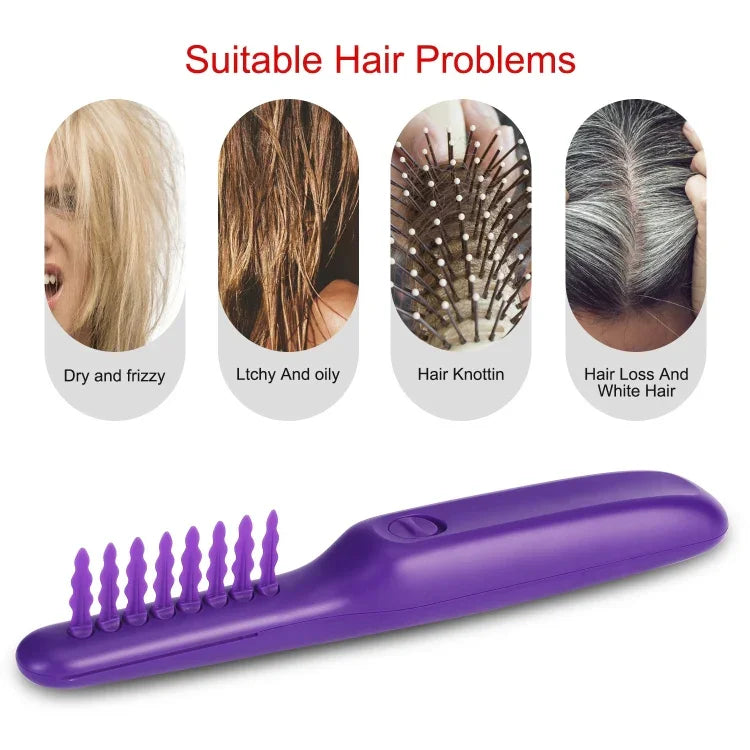 Pente Elétrico Rotativo Anti-Cruzamento para Cabelo Seco e Molhado