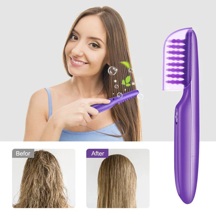 Pente Elétrico Rotativo Anti-Cruzamento para Cabelo Seco e Molhado