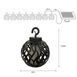 Corda de Luz Solar Bola de Chama para Exterior Solar Pátio IP44 à Prova de Água, 6 em 1, 8 em 1