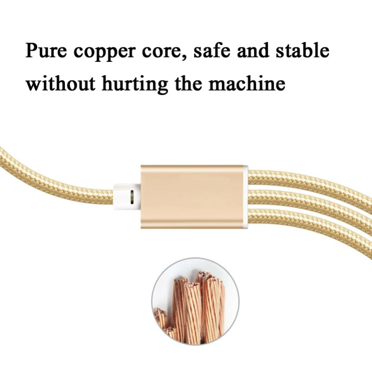 5 UN Cabo de Dados Trançado 2A 3 em 1 USB para USB-C / Type-C + 8 Pinos + Micro USB, USB para USB-C / Type-C + 8 Pinos + Micro USB