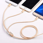 5 UN Cabo de Dados Trançado 2A 3 em 1 USB para USB-C / Type-C + 8 Pinos + Micro USB, USB para USB-C / Type-C + 8 Pinos + Micro USB