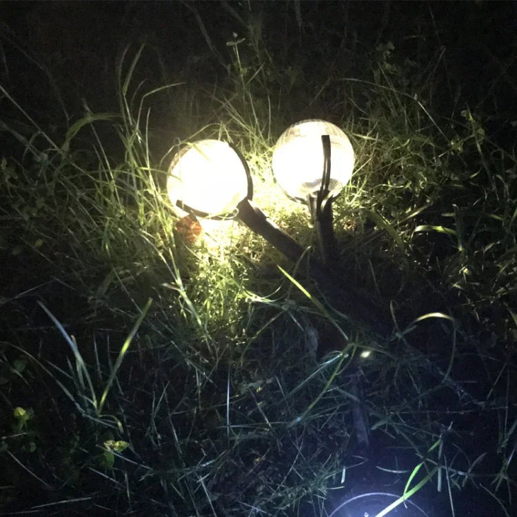 2 Lâmpadas de Relva Solares com Controlo de Luz para Jardim Exterior, 2 Lâmpadas de Luz Quente