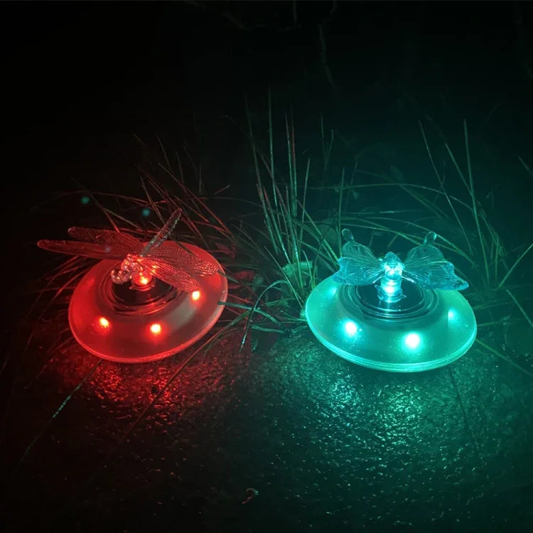 Luz Flutuante Solar para Piscina Exterior Vila, Luz RGB para Jardim e Relva, Borboleta, Libélula
