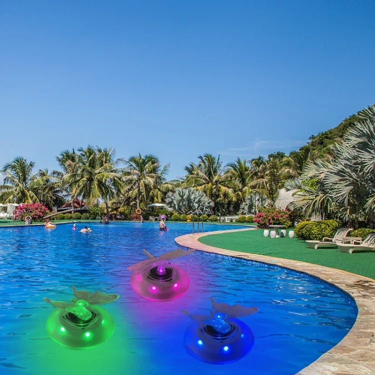 Luz Flutuante Solar para Piscina Exterior Vila, Luz RGB para Jardim e Relva, Borboleta, Libélula