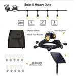 Lâmpada de Fio Solar à Prova de Água 10 em 1 para Exterior Luz Solar de Jardim