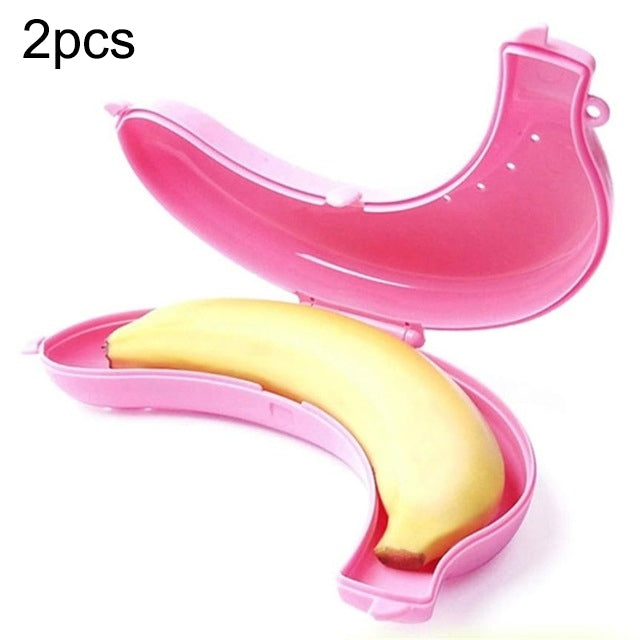 2 PCS Caixa Protetora de Banana Fruta Fofa 3 Cores Recipiente para Almoço Caixa de Armazenamento para Crianças