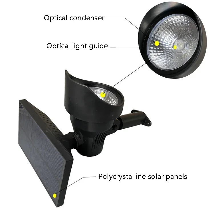 Luz de Inundação Solar para Casa, Lâmpada Solar para Jardim e Relva de Vila, Luz Branca, Luz Quente, Luz Colorida
