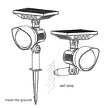 Luz de Inundação Solar para Casa, Lâmpada Solar para Jardim e Relva de Vila, Luz Branca, Luz Quente, Luz Colorida