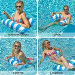 Rede Insuflável de PVC para Adultos para Nadar e Flutuar, Tamanho: 120 x 70cm, Listada Azul Claro, Listada Vermelho Rosa, Listada Amarela, Listada Verde, Listada Laranja, Listada Azul Escuro, Amarelo + Azul, Verde + Azul