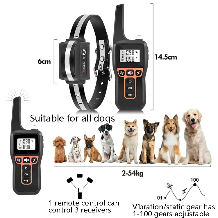 Dispositivo de Treino para Cães PaiPaitek PD529 Controlo Remoto Dispositivo Anti-Latidos com Controlo de Voz Dispositivo de Treino para Cães, PD529 (Preto), PD529 (Vermelho), PD529 (Laranja), PD529 (Amarelo)
