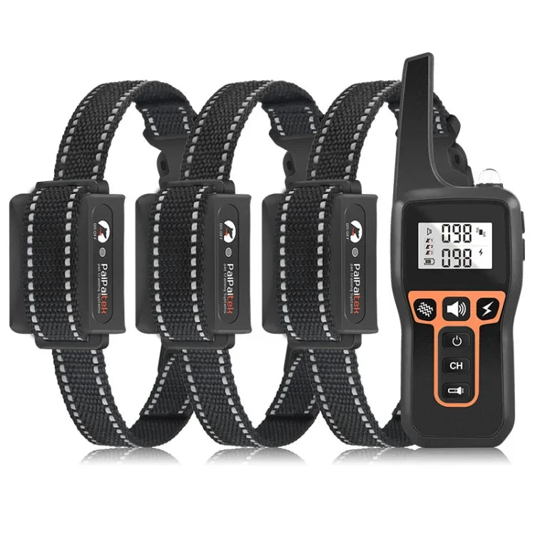 PaiPaitek PD529-3 Dispositivo de Treino para Cães com Controlo Remoto Coleira Eletrónica Anti-Latidos com Controlo por Voz, PD529-3