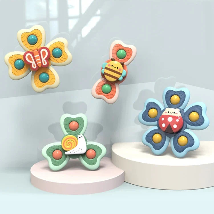 A6 Baby Sucker Rotary Toys Fun Fingertip Spinning Top Bathing Water Toys, 4 in 1
