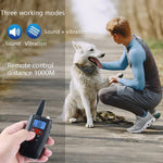 PaiPaitek PD526V-2 1 em 2 Dispositivo de Treino para Cães com Controlo Remoto de 100 Velocidades por Som e Vibração Coleira Eletrónica Anti-Latidos, PD526V-2