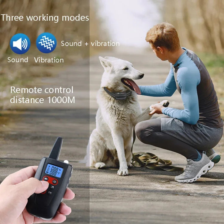 PaiPaitek PD526V-2 1 em 2 Dispositivo de Treino para Cães com Controlo Remoto de 100 Velocidades por Som e Vibração Coleira Eletrónica Anti-Latidos, PD526V-2