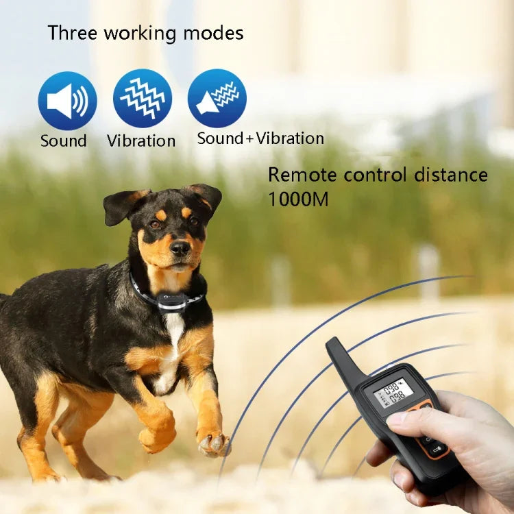 PaiPaitek PD529V-1 Dispositivo de Treino para Cães Anti-Latidos Coleira Vibratória Controlo Remoto a 1000M Equipamento de Treino para Animais, PD529V-1