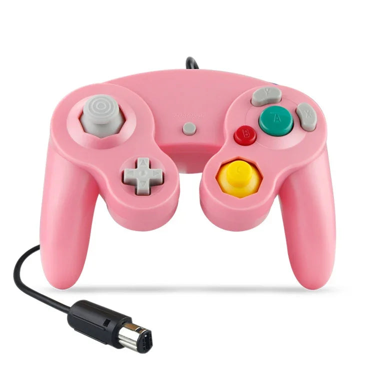 2 Controladores de Jogo com Vibração de Ponto Único com Fio para Nintendo NGC / Wii, Branco, Rosa, Amarelo, Vermelho, Roxo, Verde, Azul, Preto, Prateado, Laranja