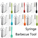 Conjunto de Agulhas para Churrasco em Aço Inoxidável com Seringa para Temperos, 14 em 1 (Verde), 14 em 1 (Preto), 14 em 1 (Azul), 14 em 1 (Laranja), 14 em 1 (Verde Pedra), 14 em 1 (Branco Laranja)