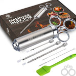 Stainless Steel Seasoning Steak Syringe Turkey Needle Set With Cleaning Silicone Brush, 11 in 1 (Red ), 11 in 1 (Black ), 11 in 1 (Blue), 11 in 1 (Green), 11 in 1 (Orange ), 11 in 1 (Yellow ), 11 in 1 (Yellow White)