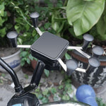 Suporte metálico para telemóvel com seis garras para ciclismo, bicicleta, motocicleta, carro elétrico, instalação no guiador, instalação no espelho retrovisor